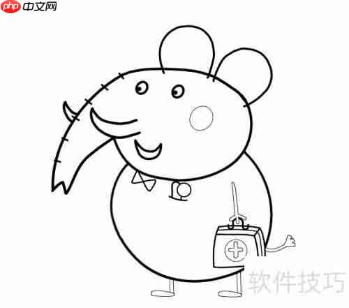 学会画大象牙医简笔画，只需简单几步！