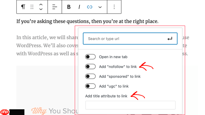 如何在 WordPress 中添加标题和 NoFollow 插入链接弹出窗口